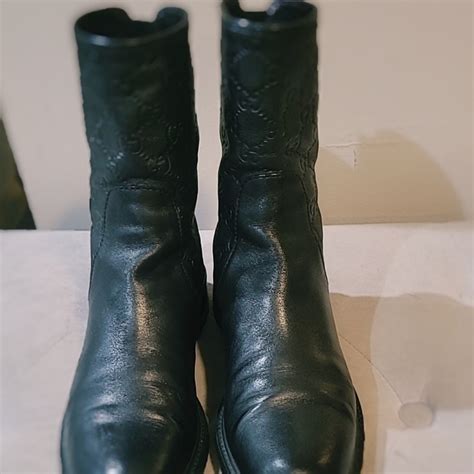 gucci boots black leather microguccissima|gucci thigh high boots sale.